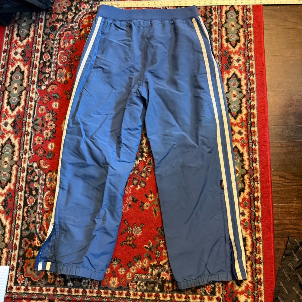 Abercrombie & Fitch Mens Blue Nylon Track Pants Logo Side Stripe Vintage Size M - Picture 4 of 6